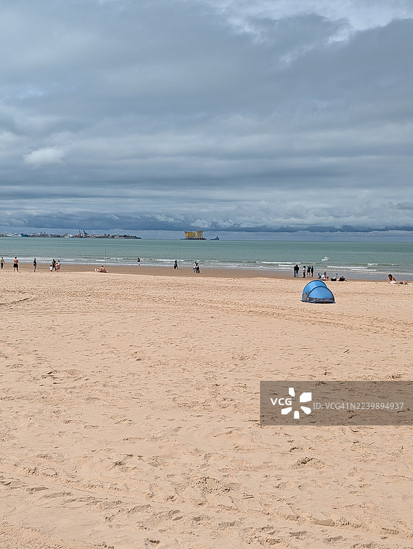 瓦德尔阿格拉纳，东海滩。圣玛丽亚港。西班牙加的斯图片素材
