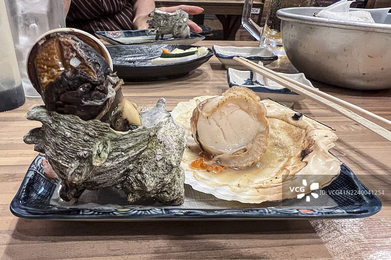烤扇贝和东星斑，大森图片素材