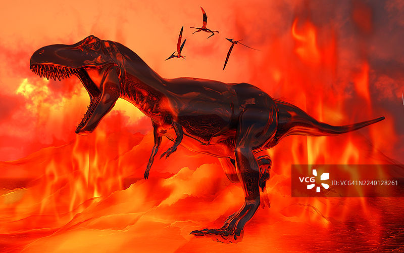 白垩纪恐龙灭绝事件图片素材