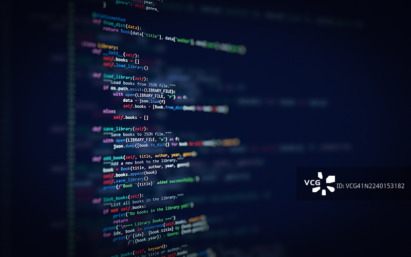 屏幕背景上的编程代码图片素材