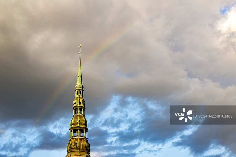 圣彼得教堂塔楼，里加，拉脱维亚图片素材