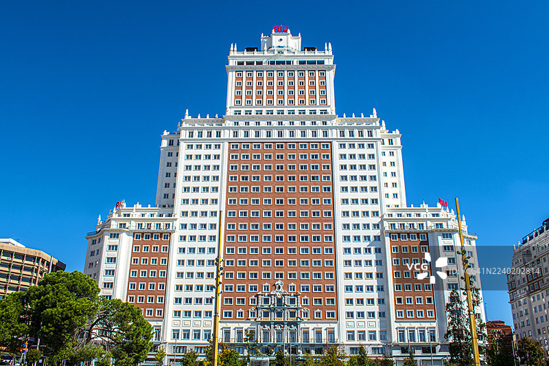 西班牙大厦。西班牙建筑，面朝西班牙广场。西班牙马德里。图片素材