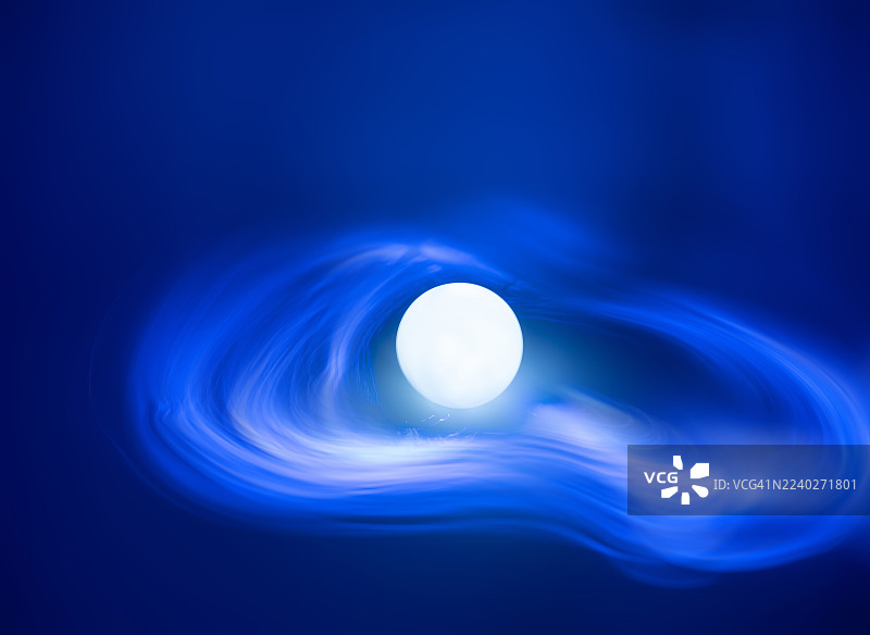 LED灯球与光纤长曝光。人工智能与数据图片素材