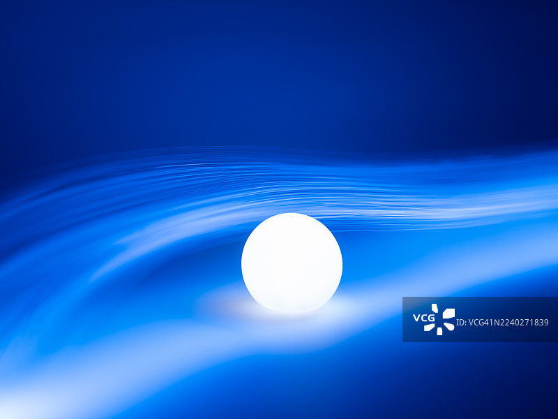 LED灯球与光纤长曝光。人工智能与数据图片素材