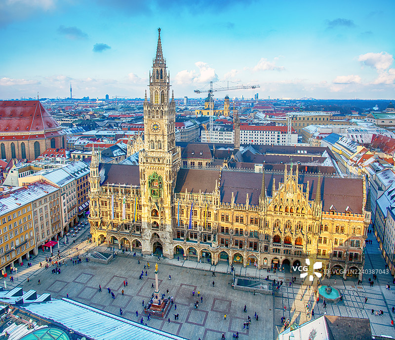 慕尼黑玛利亚广场全景图片素材