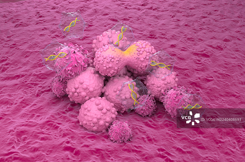 乳腺癌基因疗法，概念插画图片素材