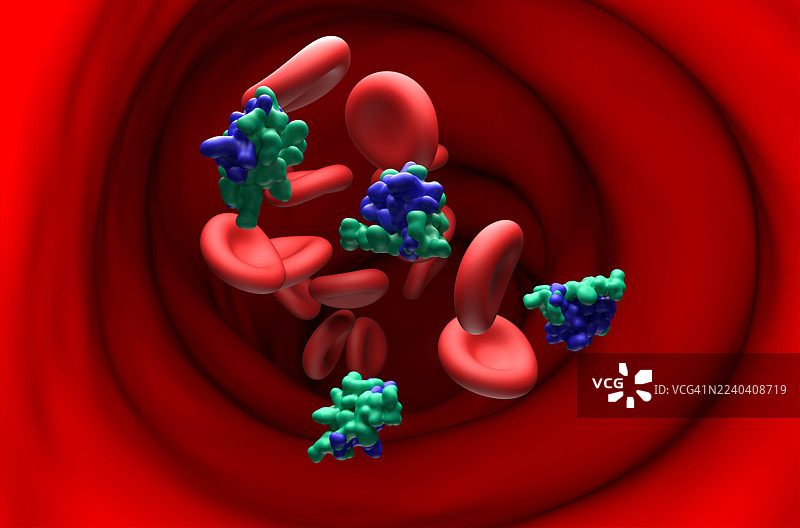 血液中的胰岛素，插画图片素材
