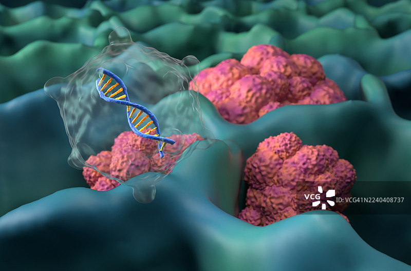 基因疗法治疗肺癌的概念插画图片素材