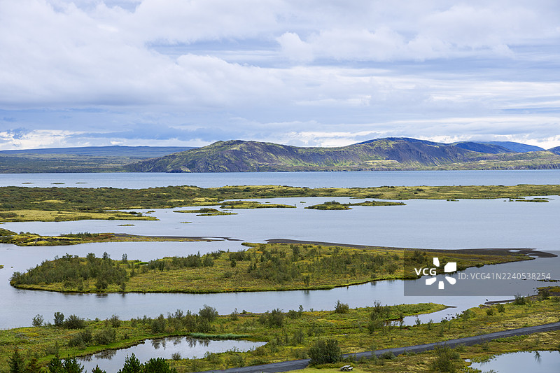 冰岛辛格维利尔国家公园，靠近辛格瓦德拉湖的景观图片素材