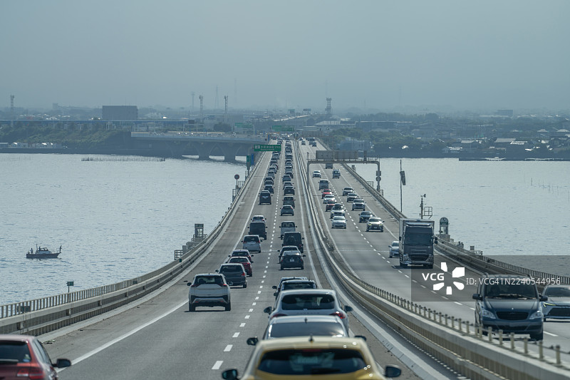 日本千叶市的城市高速公路图片素材