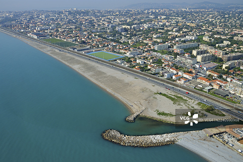 布拉格河与滨海大道，昂蒂布图片素材