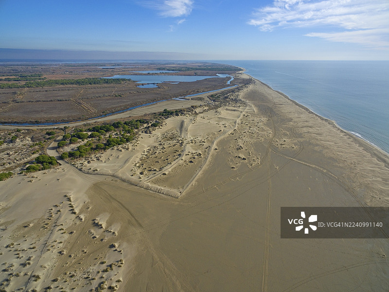 埃斯皮盖特海滩的鸟瞰图图片素材