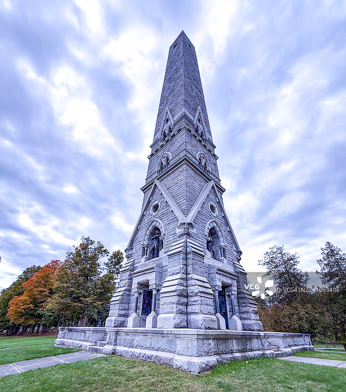 纽约州维克托里市的萨拉托加战役纪念碑图片素材