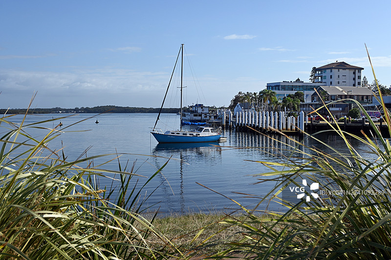 黑斯廷斯河上的帆船停泊处图片素材