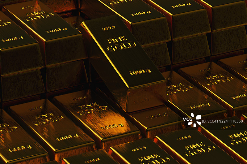 暖光下的金条全画幅图片素材