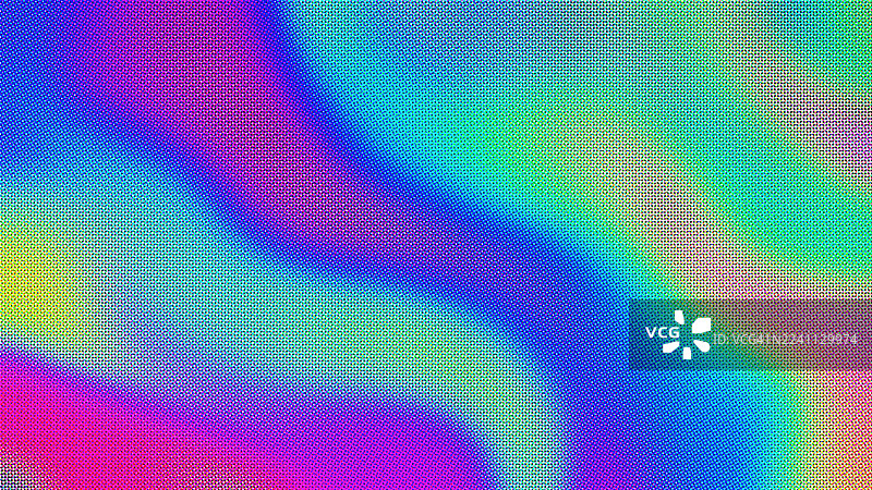 Y2K数字艺术的粉色、蓝色、黄色鲜艳的虹彩波浪图案图片素材