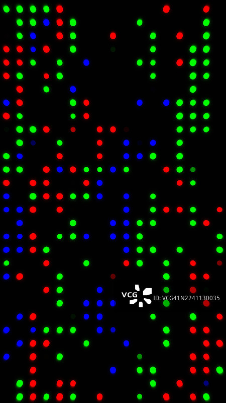 复古LED灯光图案，霓虹红、绿、蓝，适用于80年代、电子音乐美学图片素材