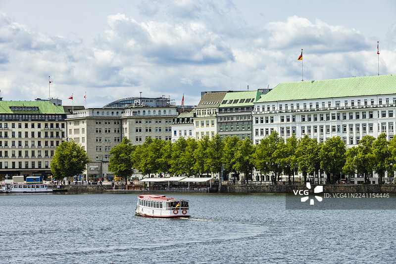 汉堡市内阿尔斯特湖图片素材
