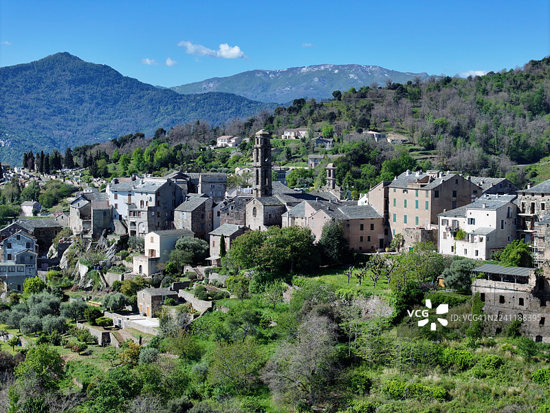 法国科西嘉岛的佩尔卡辛卡村图片素材