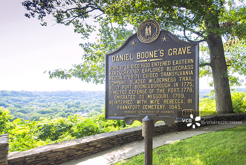 肯塔基州，弗兰克福特，丹尼尔·布恩墓地图片素材