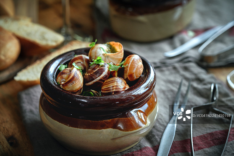 香草黄油法式蜗牛图片素材