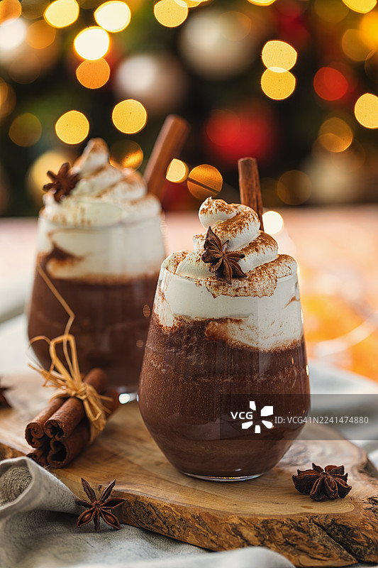 自制热巧克力，圣诞节饮品图片素材