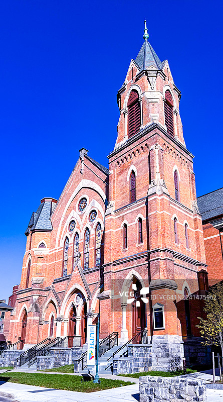 萨拉托加泉的环球保护堂，一座已改建为活动场所的教堂图片素材