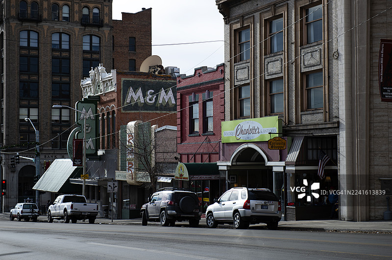蒙大拿州比尤特市的市中心街道图片素材