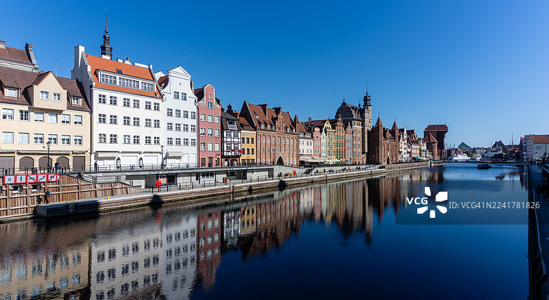 波兰格但斯克市的莫特拉瓦河滨水区。图片素材