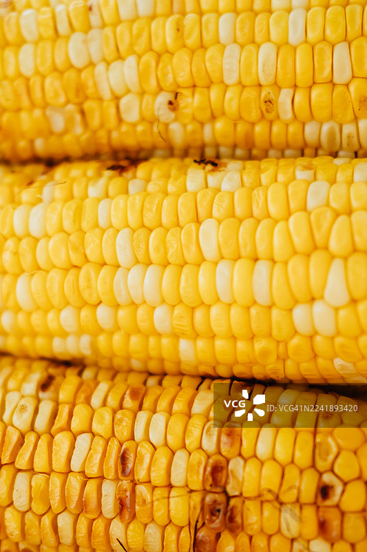 烤玉米粒的微距特写图片素材