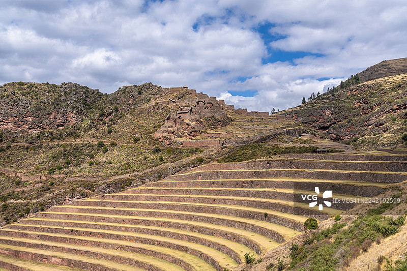 秘鲁皮萨克印加遗址梯田图片素材