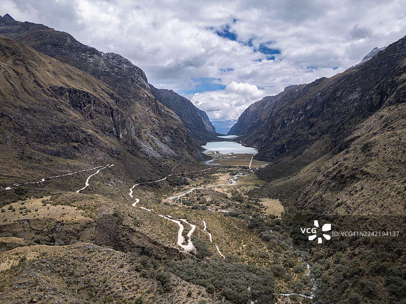 秘鲁瓦斯卡兰国家公园的山路图片素材