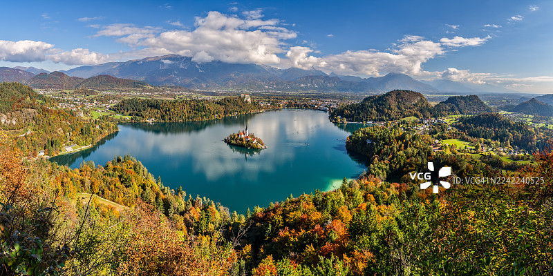 布莱德湖，斯洛文尼亚，欧洲图片素材