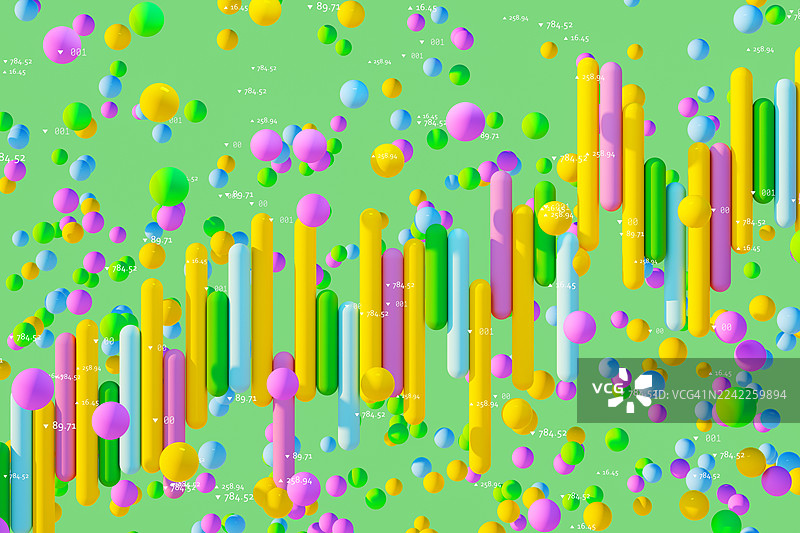 抽象的多彩柱状图在增长图片素材