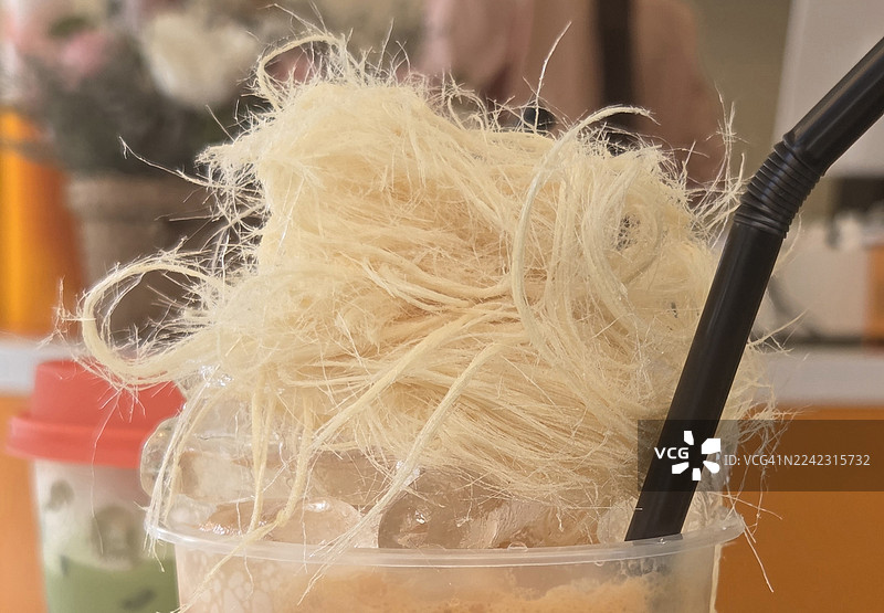 棉花糖煎饼配泰式茶图片素材