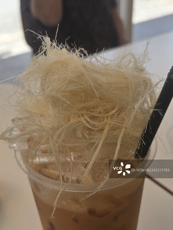 棉花糖薄饼配泰式奶茶图片素材
