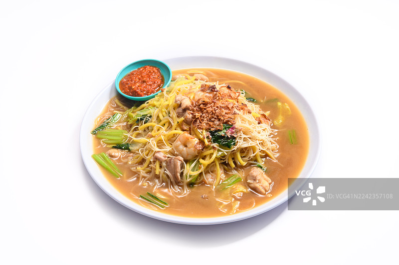 福建风味海鲜肉炒米粉图片素材