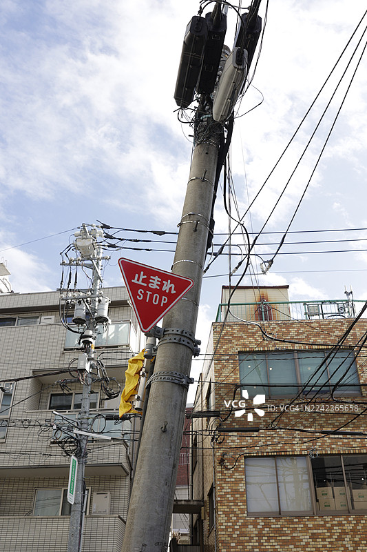 东京街景，有电线图片素材