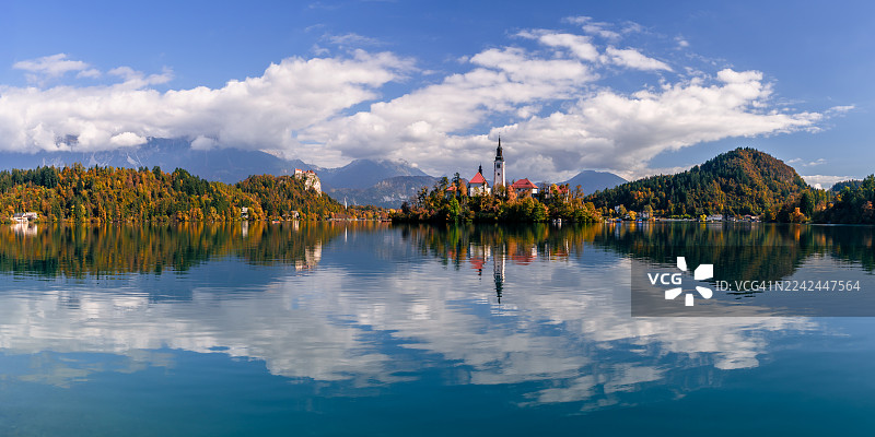 斯洛文尼亚，欧洲，布莱德湖图片素材