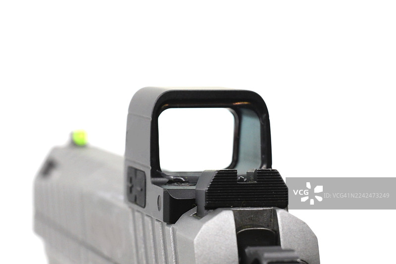 用于精确射击的手枪瞄准镜图片素材