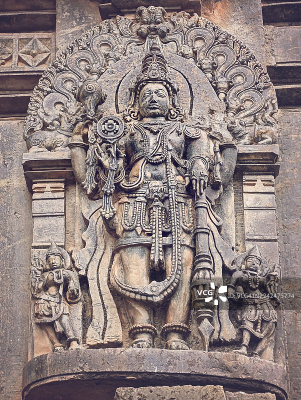 印度卡纳塔克邦哈桑县贝鲁尔的切纳凯沙瓦寺或毗湿奴神庙的图像图片素材