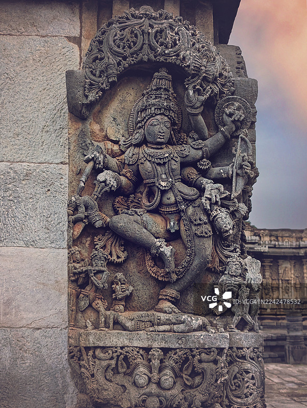 在印度卡纳塔克邦哈桑县贝鲁尔的切纳凯萨瓦神庙或毗阇耶那拉延神庙拍摄的图像图片素材