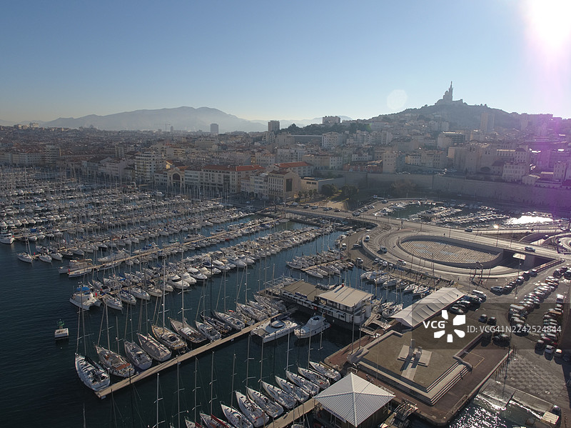 马赛老港、罗讷河口省、法国的概览图片素材