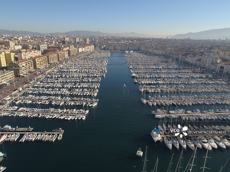 老港全景，马赛，罗讷河口省，法国图片素材