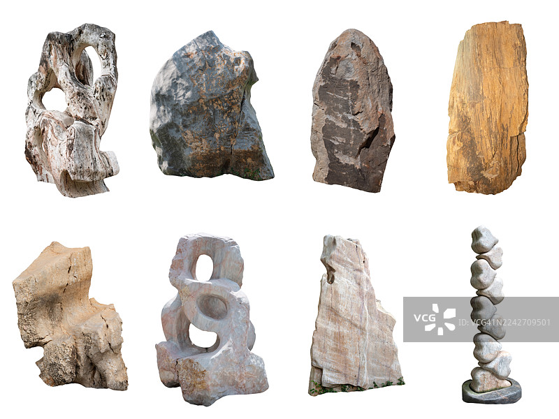 八块形状各异的石头图片素材