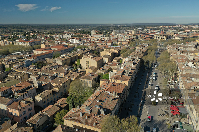 法国，罗讷河口省，米拉波大道，艾克斯市中心图片素材