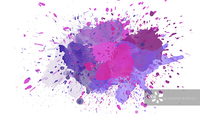 紫色和粉色水彩飞溅背景图片素材