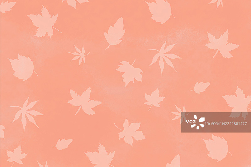 水彩桃粉色调的秋叶背景图片素材