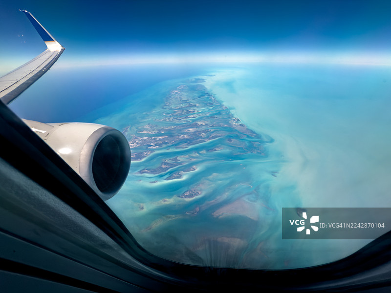 飞机上的佛罗里达礁岛群图片素材