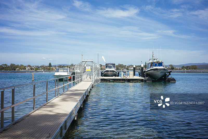 新南威尔士州梅林布拉博吉溪的码头和牡蛎养殖场图片素材